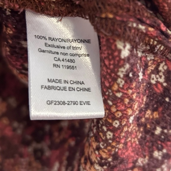 Gentle Fawn Evie Blouse Sienna Ditsy- Floral Bohemian Blouse- Size Small - Picture 8 of 10